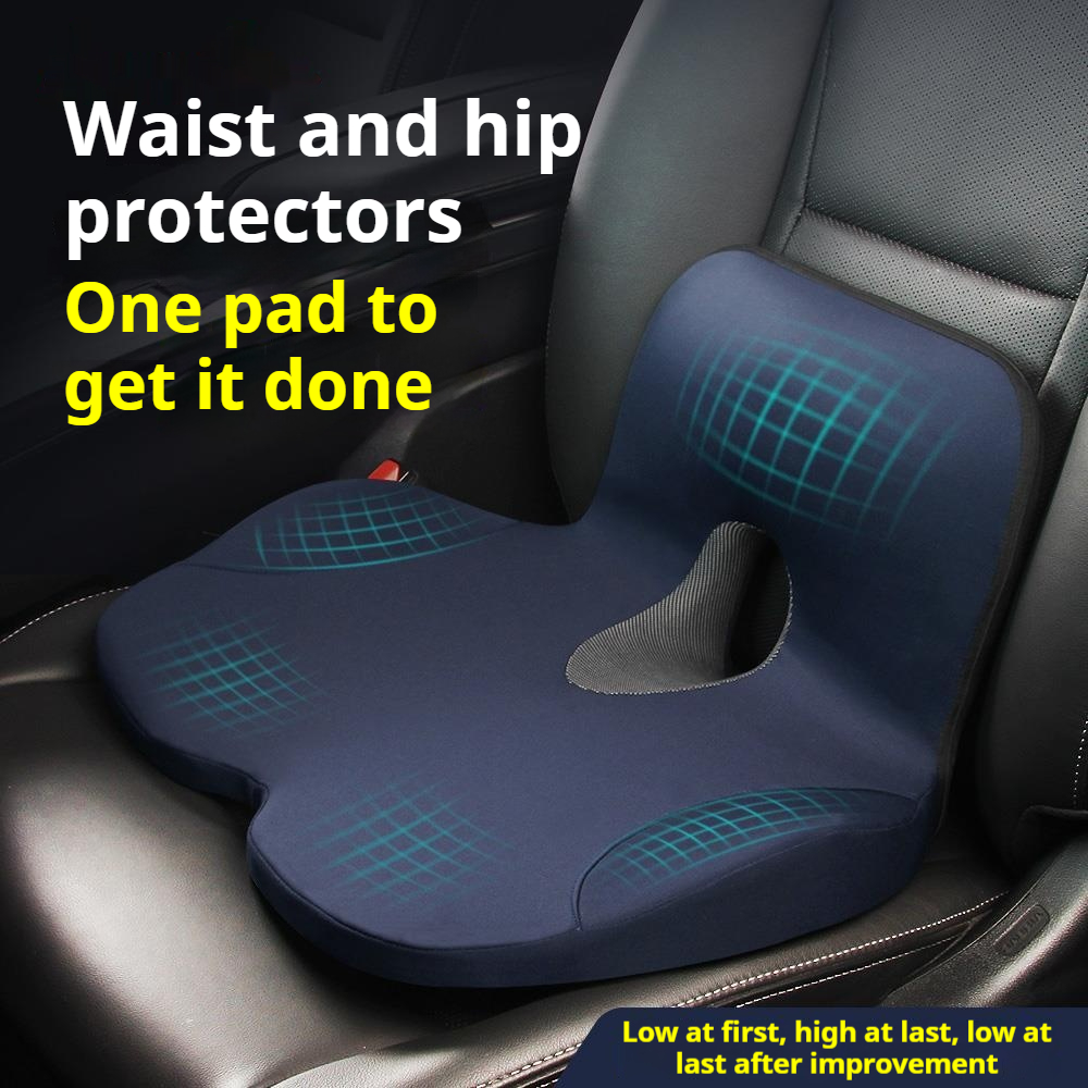 Memory Foam Car Neck Pillow Lumbar Support - Coussin de siège rehausseur de siège