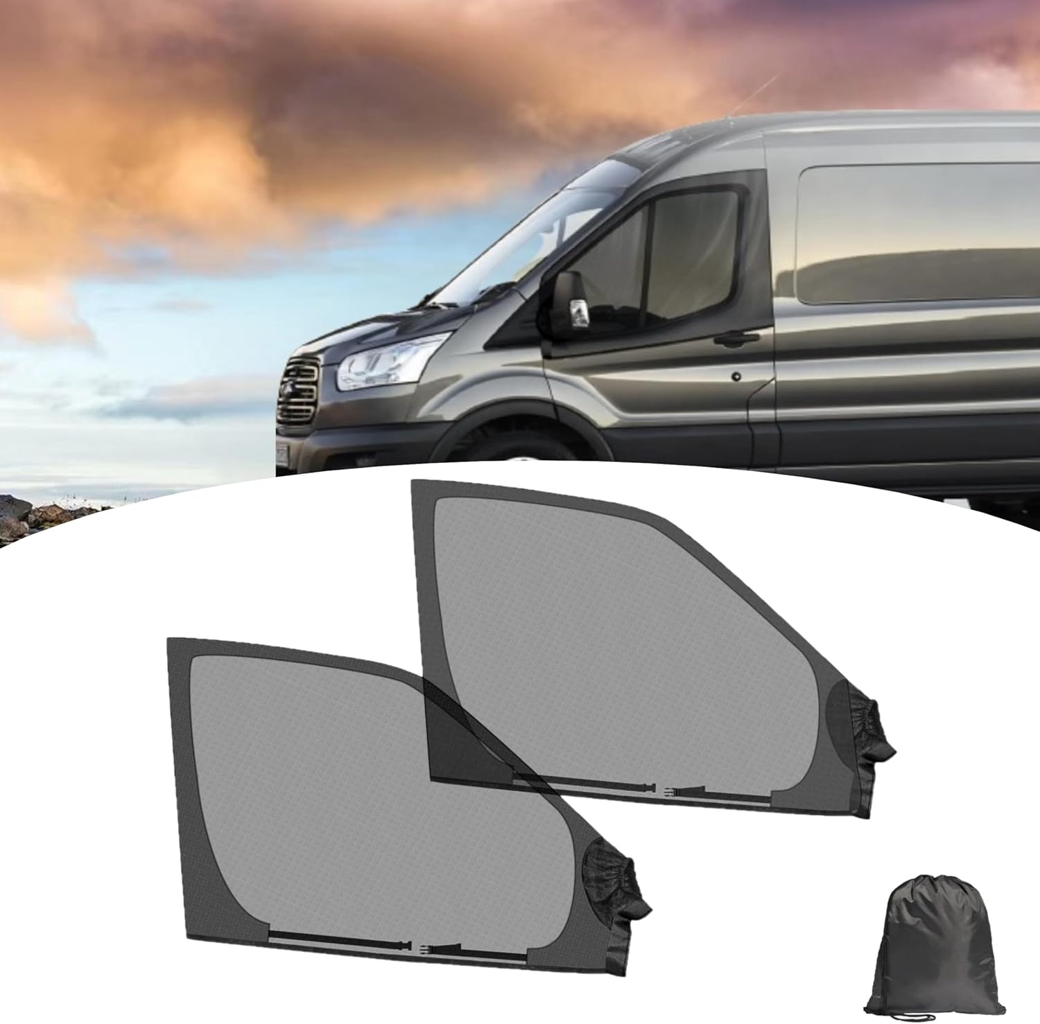 Car Accessories - Paire de moustiquaires universelles pour fenêtres