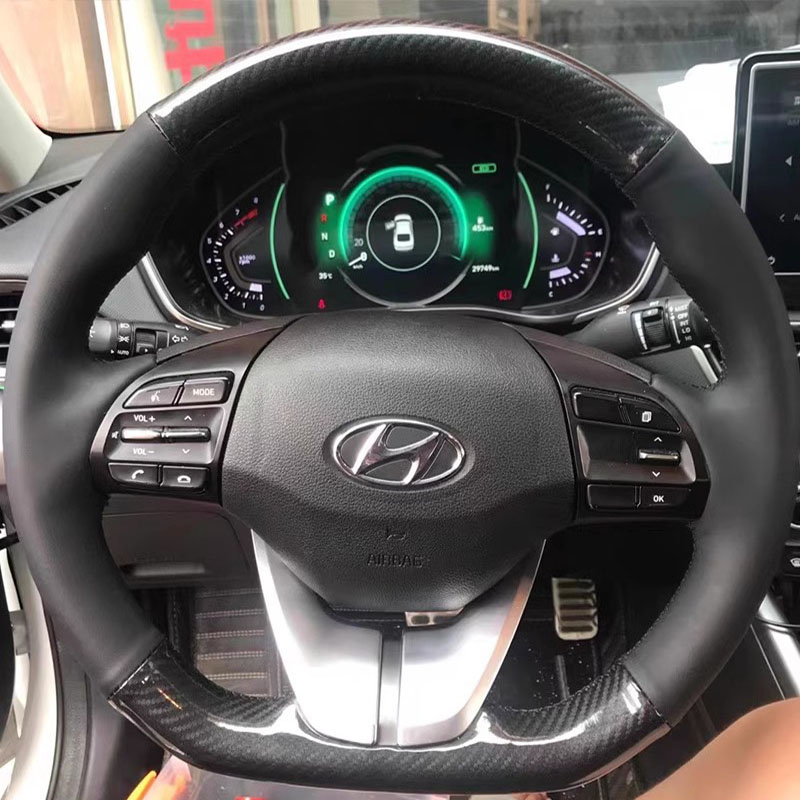 Car Steering Wheel Cover Anti Slip Breathable - Pour Hyundai Elantra 4 2016-2019 Ioniq