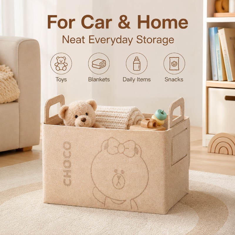 Car Trunk Organizer Foldable Storage Box - Organisateur de coffre en feutre 20L,