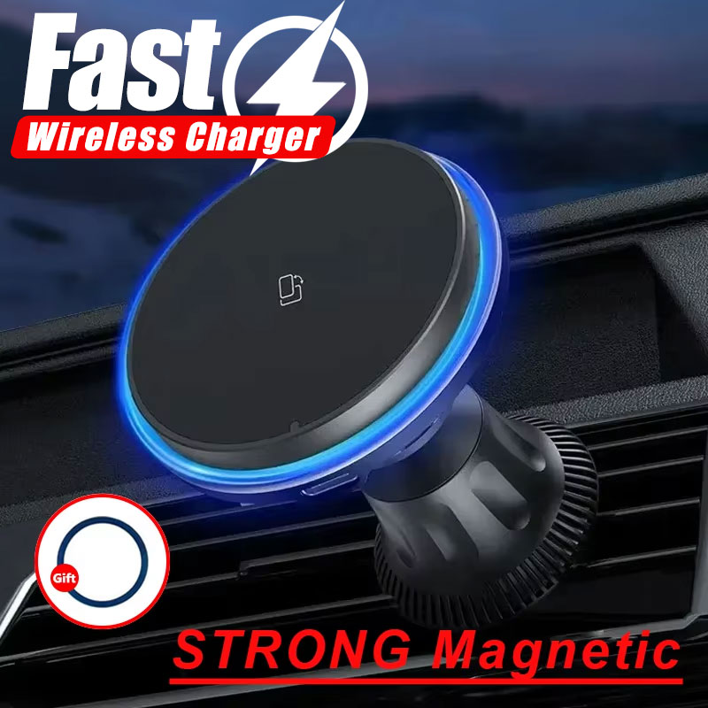 Wireless Car Charger Mount Fast Charging - Chargeur de voiture magnétique sans fil