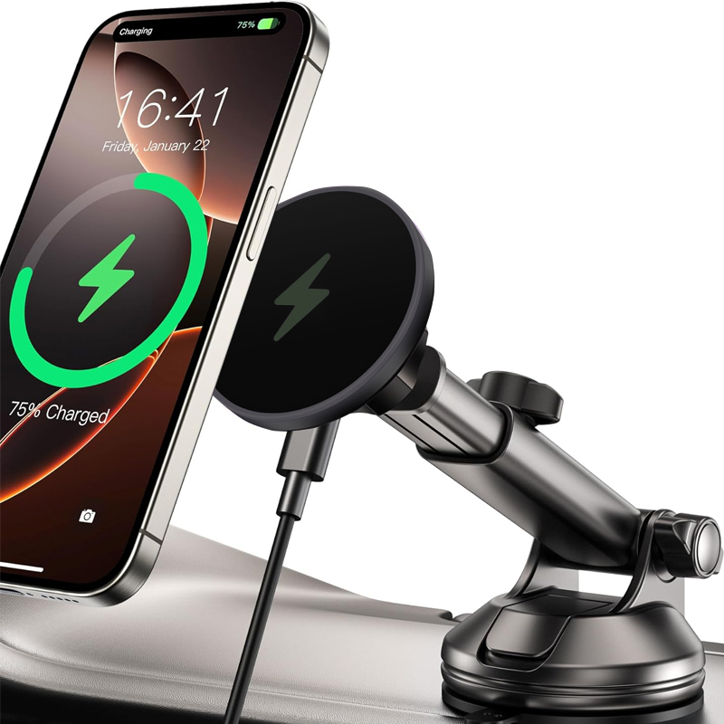 Wireless Car Charger Mount Fast Charging - UYUXIO 15W charge rapide pare-brise tableau