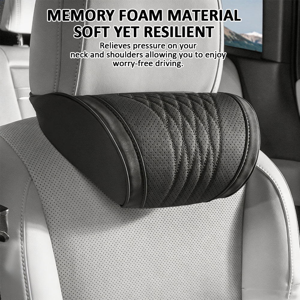 Memory Foam Car Neck Pillow Lumbar Support - Coussin de tête de voiture luxueux