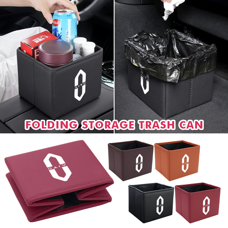 Waterproof Car Trash Can With Lid - Poubelle de voiture pliable, sac de