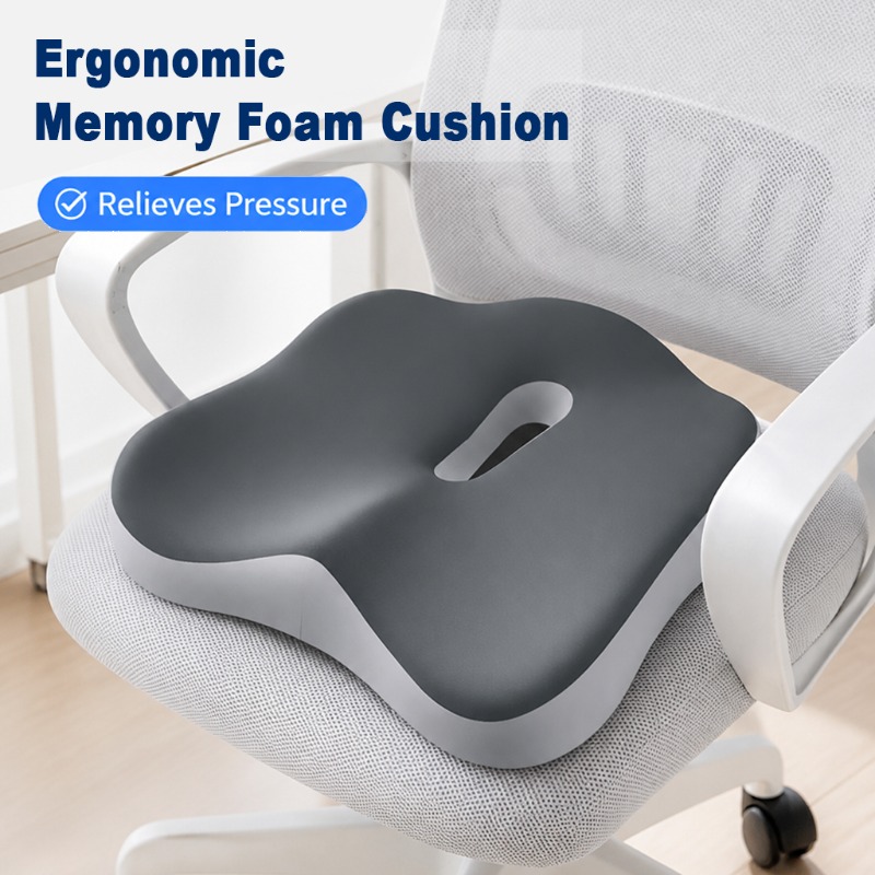 Memory Foam Car Neck Pillow Lumbar Support - Coussin de siège ergonomique en mousse