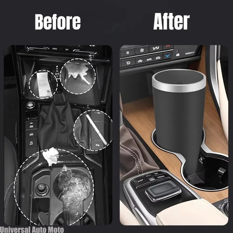 Waterproof Car Trash Can With Lid - Mini poubelle de voiture en ABS,