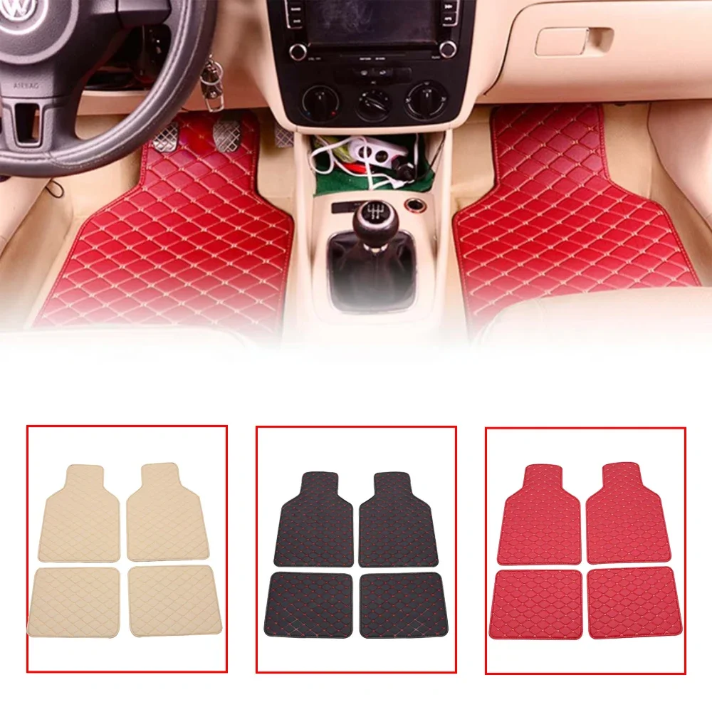 Car Floor Mats Universal Waterproof Leather - Tapis de sol pour voiture, 4