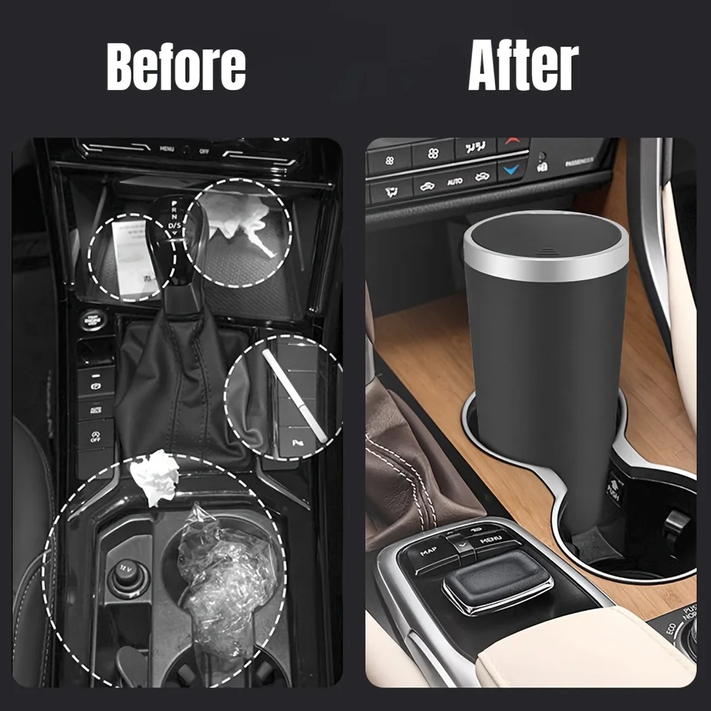 Pour porte-gobelets, stockage  - Waterproof Car Trash Can With Lid avis et prix
