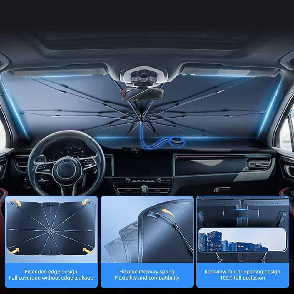 Pare-soleil pliable pour pare- - Car Sunshade Windshield Umbrella Foldable avis et prix