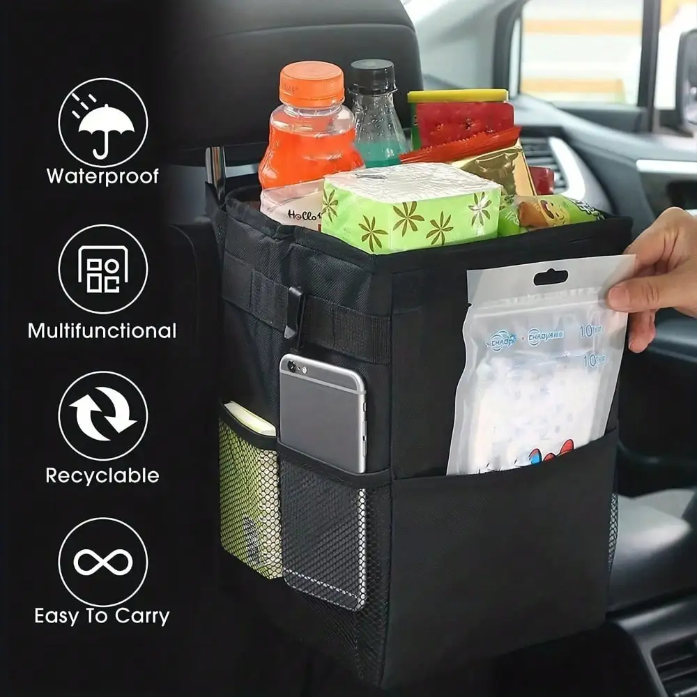 Poubelle de voiture Portable é - Waterproof Car Trash Can With Lid avis et prix