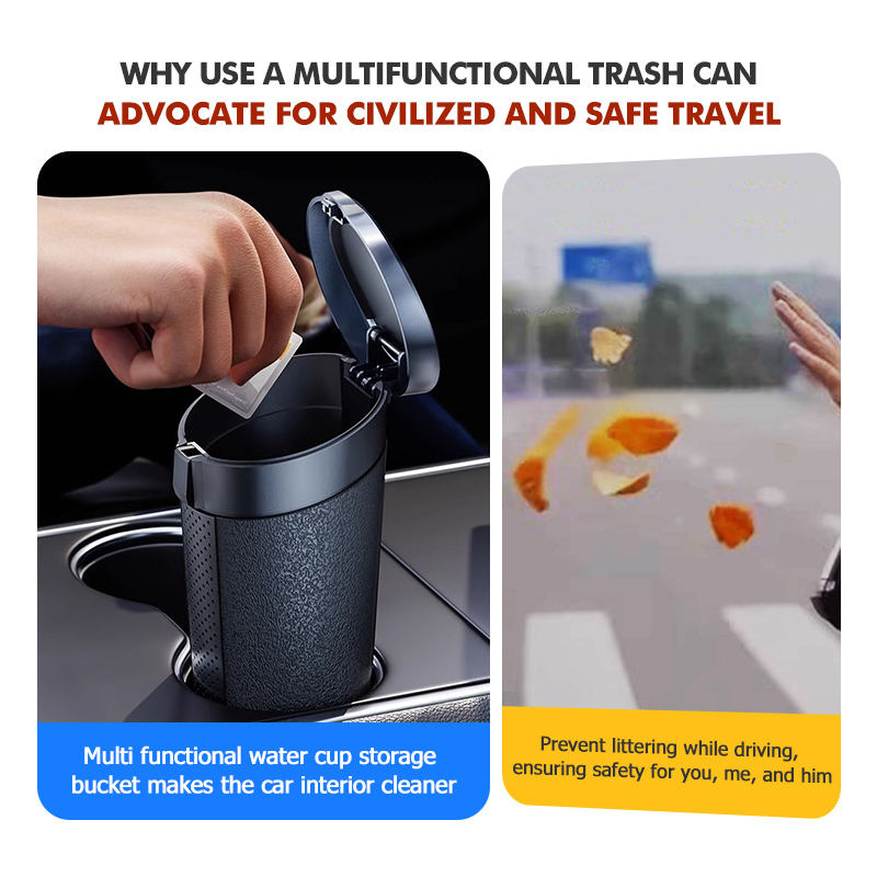 Poubelle de voiture durable et - Waterproof Car Trash Can With Lid avis et prix