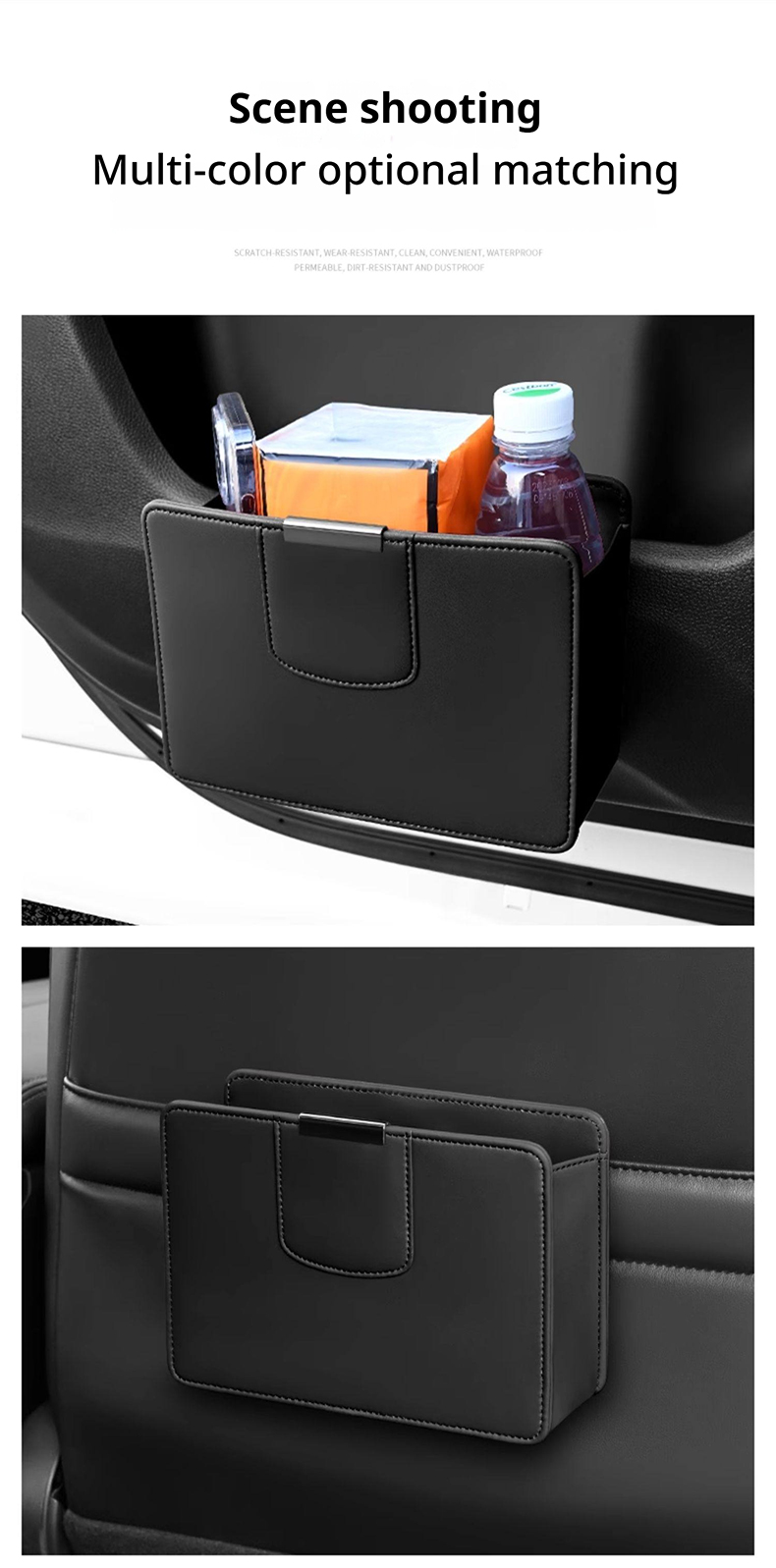 Poubelle de voiture suspendue  - Waterproof Car Trash Can With Lid avis et prix