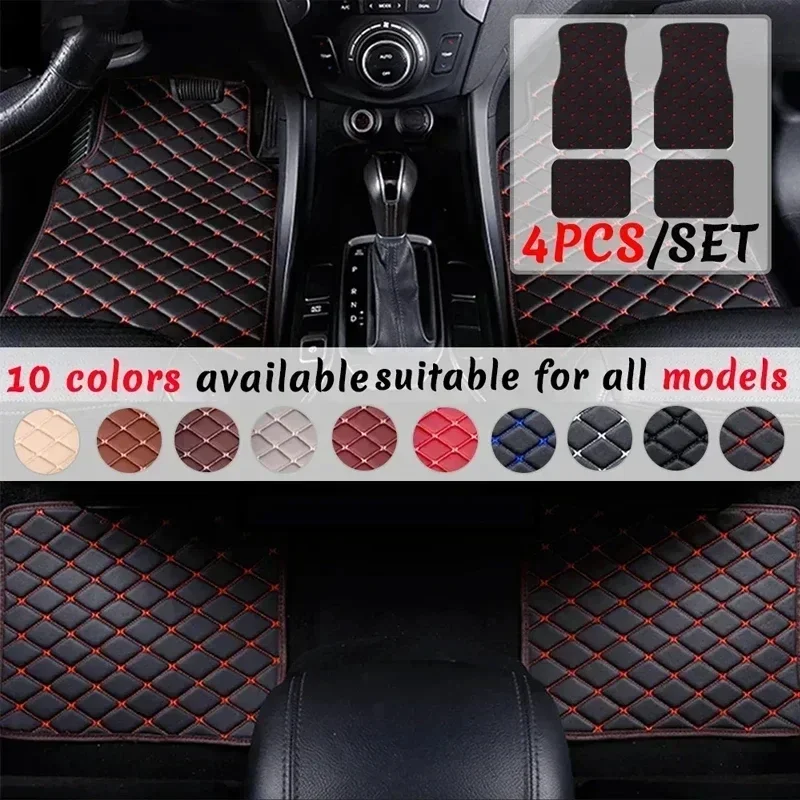 Tapis de sol de voiture 4 pièc - Car Floor Mats Universal Waterproof Leather avis et prix
