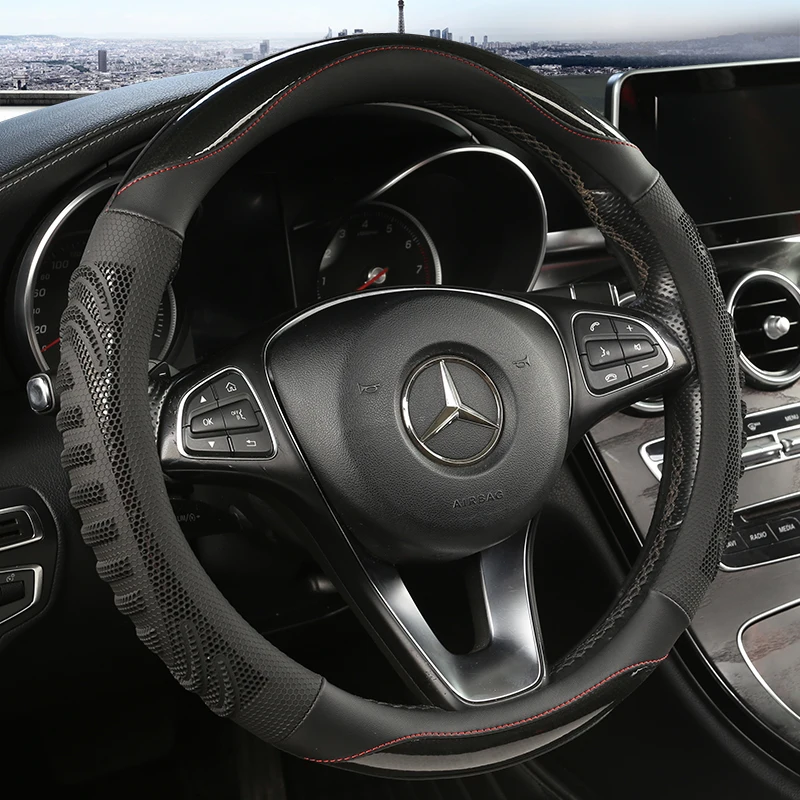 Housse de volant de voiture en - Car Steering Wheel Cover Anti Slip Breathable avis et prix