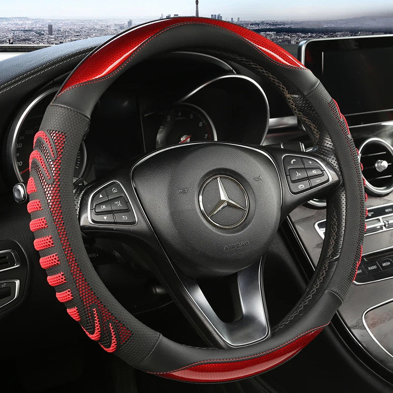 Housse de volant de voiture en - Car Steering Wheel Cover Anti Slip Breathable avis et prix