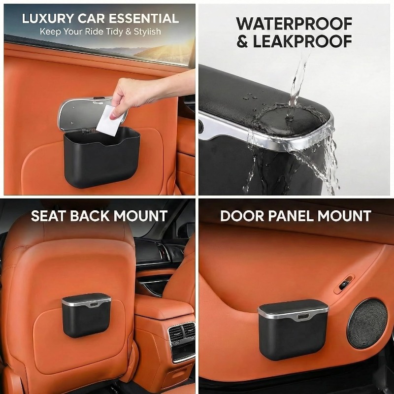 Poubelle de voiture avec couve - Waterproof Car Trash Can With Lid avis et prix