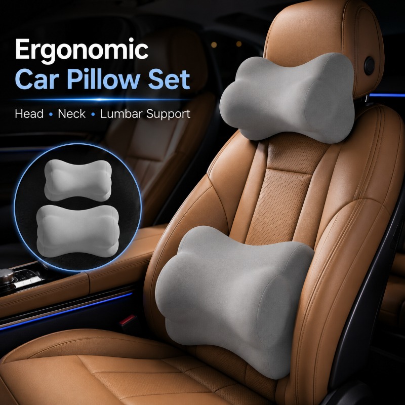 Coussin de soutien lombaire et - Memory Foam Car Neck Pillow Lumbar Support avis et prix
