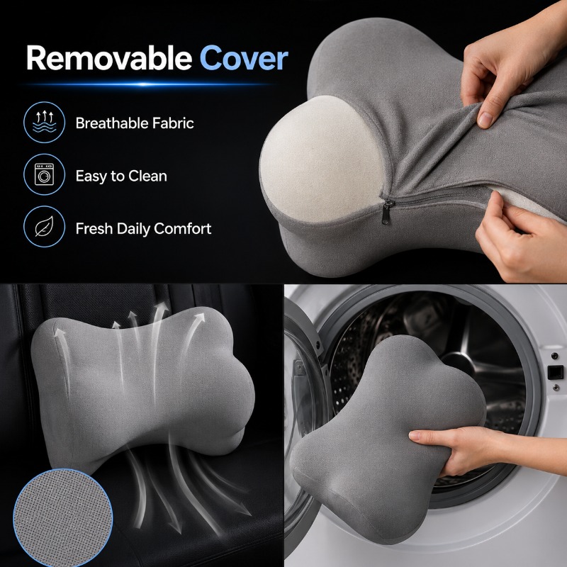 Coussin de soutien lombaire et - Memory Foam Car Neck Pillow Lumbar Support avis et prix