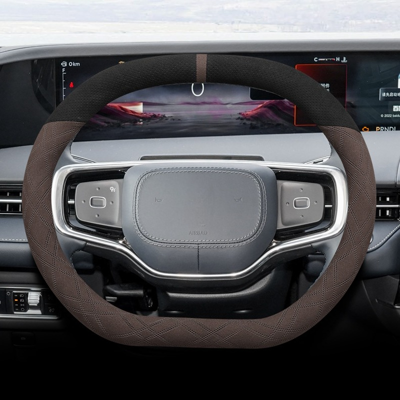 Housse de volant en cuir Nappa - Car Steering Wheel Cover Anti Slip Breathable avis et prix