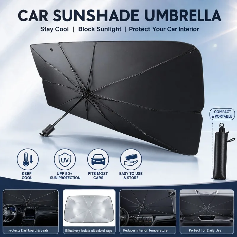 Pare-soleil pliable pour pare- - Car Sunshade Windshield Umbrella Foldable avis et prix
