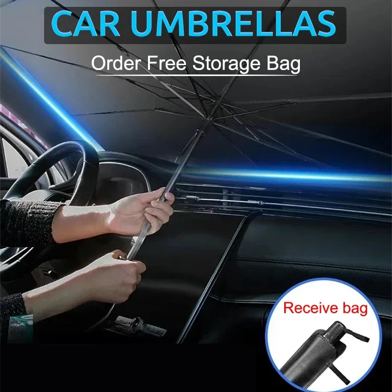 Parasol pare-soleil pliable po - Car Sunshade Windshield Umbrella Foldable avis et prix